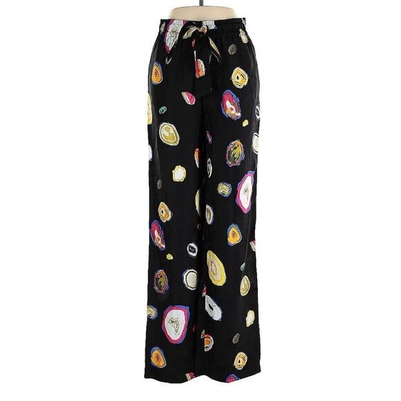 Diane Von Furstenberg Denise Silk Colorful Geode Wide Leg Pants Small S 4 6 $400 - Picture 5 of 11
